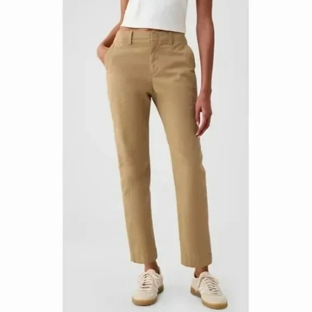 Gap Womens Slim Ankle Pant Tan Brown Size 12 New Solid Slimming Trousers